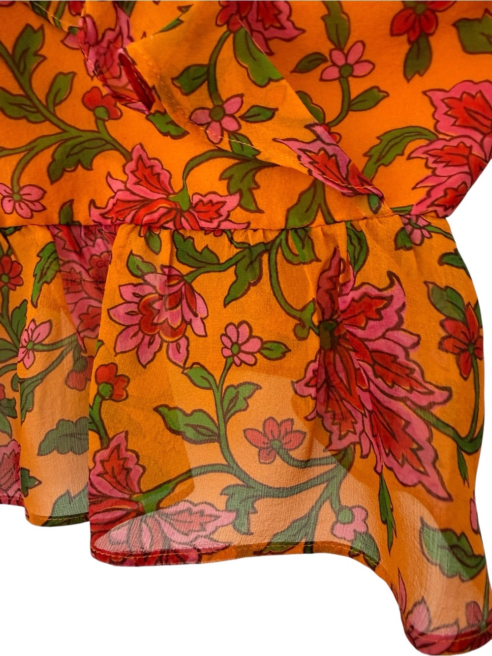 Veronica Beard Randa Top Silk Ruffle Peplum Floral Size 0 NWT - Picture 5 of 14